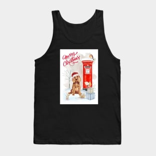 Red Cocker Spaniel Merry Christmas Santa Dog Tank Top